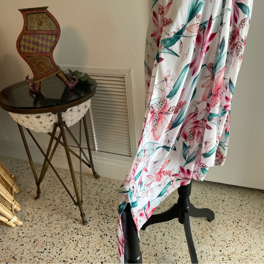 LA BLANCA Floral Flyaway Orchid Sundress! New! Pink and Green Woven Print. Med - Picture 4 of 12
